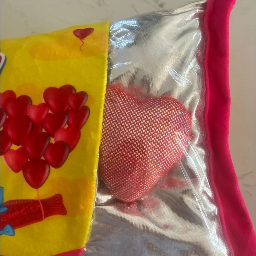 Swedish Fish Hearts Plush Pillow Candy Bag Design 1 Heart Inside NWT